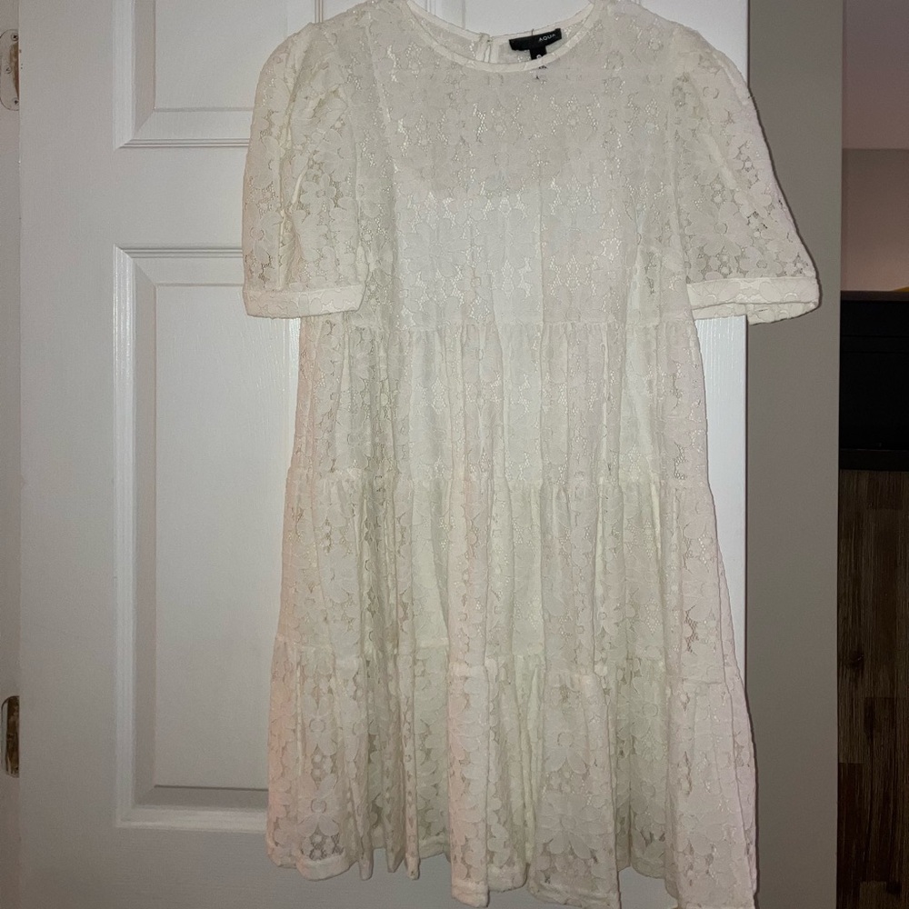 Aqua Floral Lace Top in Cream